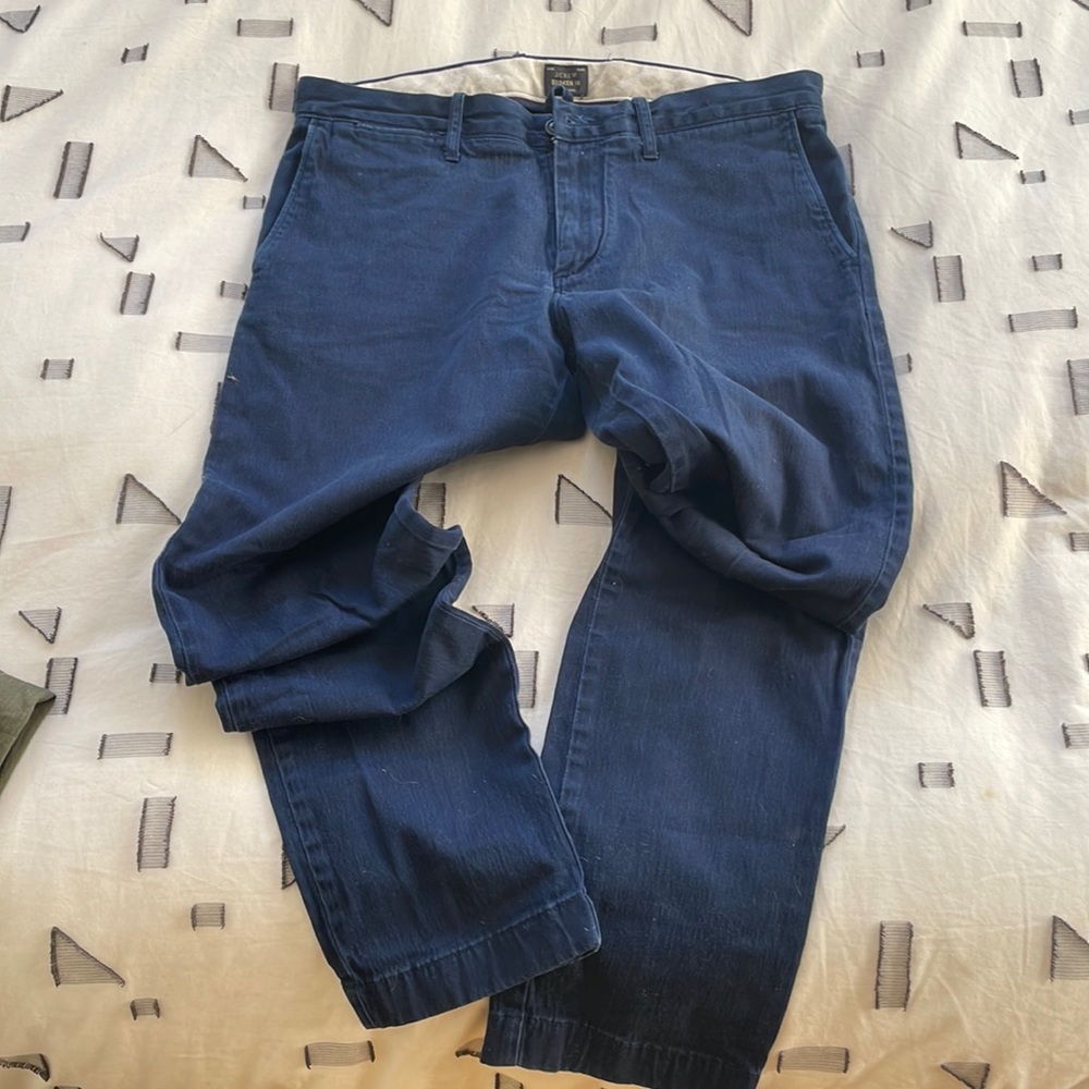J Crew Mens Slim Stretch Navy Chinos